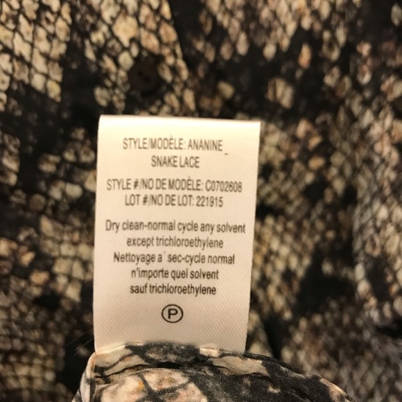 Theory Ananine Snake Lace Shirt Dress 0 silk tan gray black brown - Picture 13 of 13